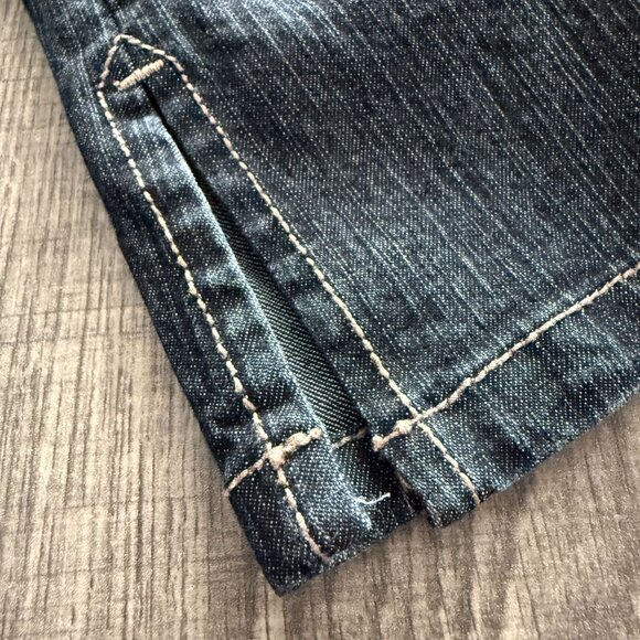Vintage Z. Cavaricci Denim Mini Skirt Size 9 Y2K Style Front Pockets Side Slits - Picture 9 of 11